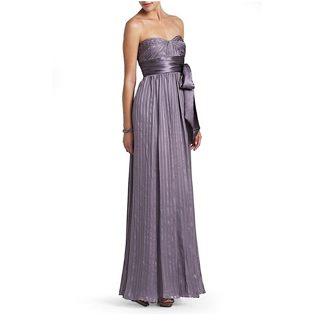Bcbgmaxazria Pure Silk Alicia Bridesmaid Wisteria Purple Evening Gown Dress 0 2